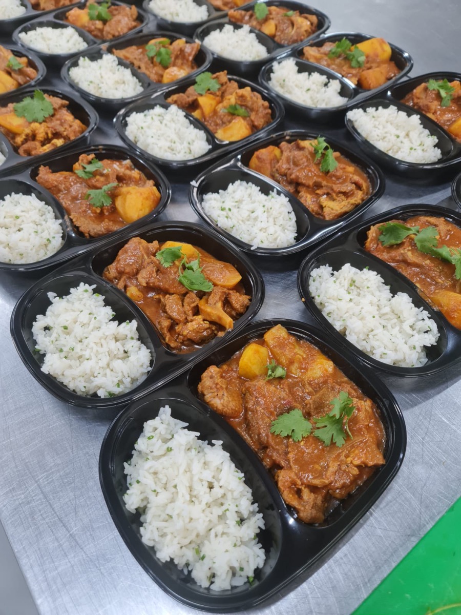 Durban-style curry prepared for daily lunches
