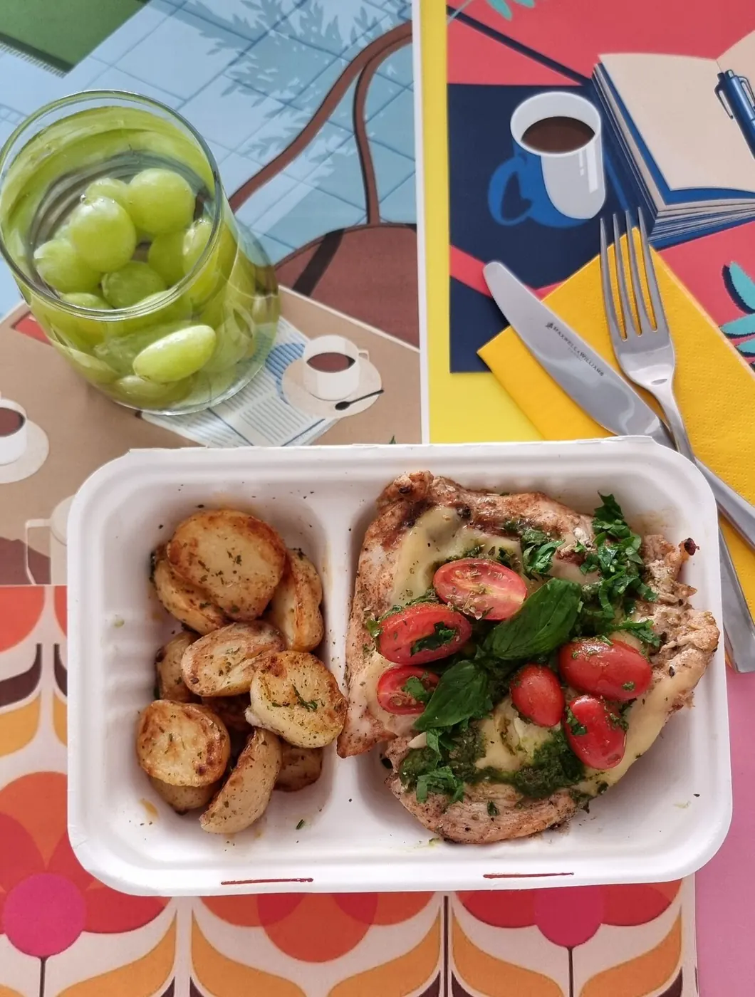 Caprese Chicken & Roast Potatoes prepared by The Kitchen Mafia