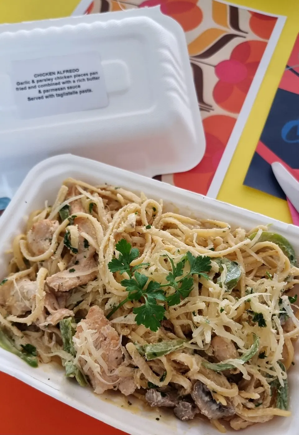 Chicken Alfredo Tagliatelle prepared by The Kitchen Mafia