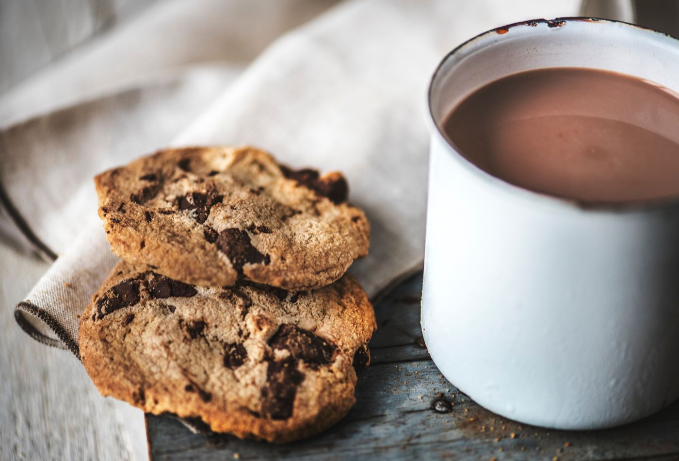 Cookies and hot chocolate on set, film shoot catering
