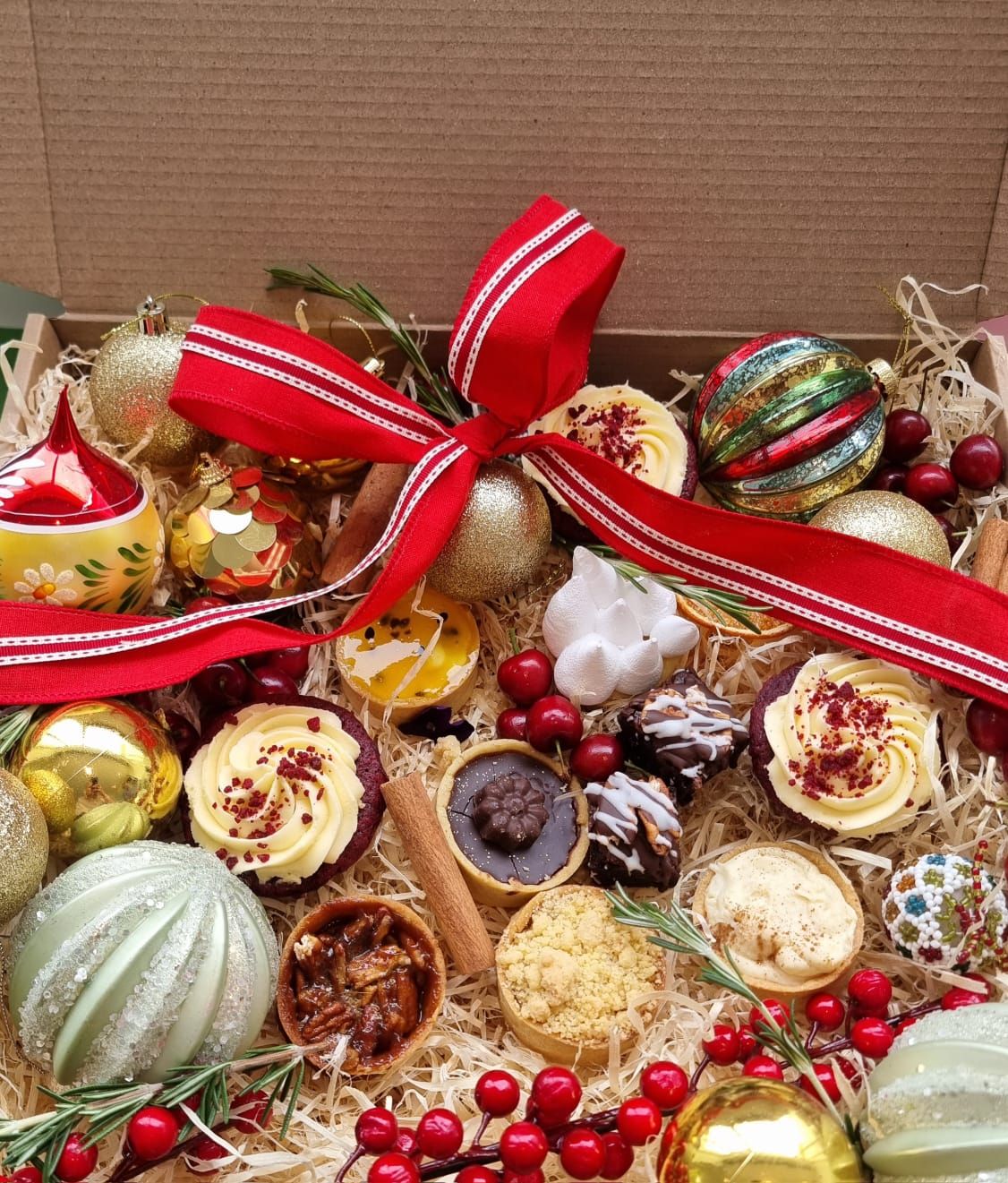 Festive treat box with cupcakes and tarts, gift boxes and hampers Johannesburg
